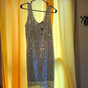 Silver sequin dress